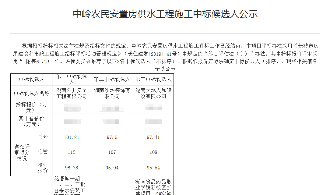 中標候選人公示文件